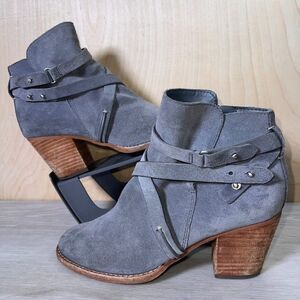 Sam Edelman Merton Suede Strappy Bootie Grey Women's 8.5